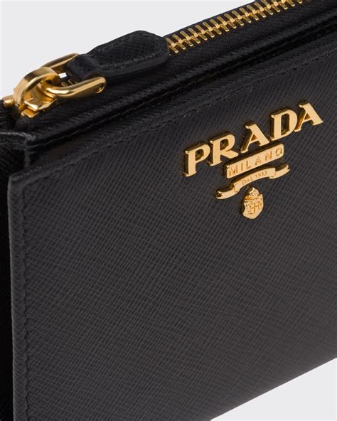 prada small wallet black|authentic prada wallet sale.